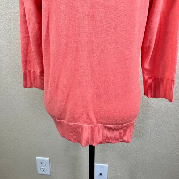 Croft & Barrow Coral Cardigan Sweater Fishnet Sweater size M coastal chic - Picture 11 of 15